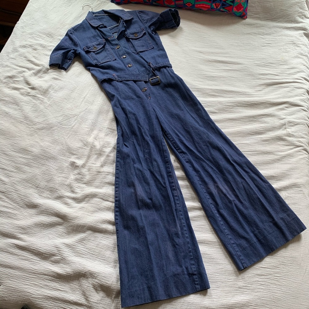Vintage Cotton Denim Jumpsuit